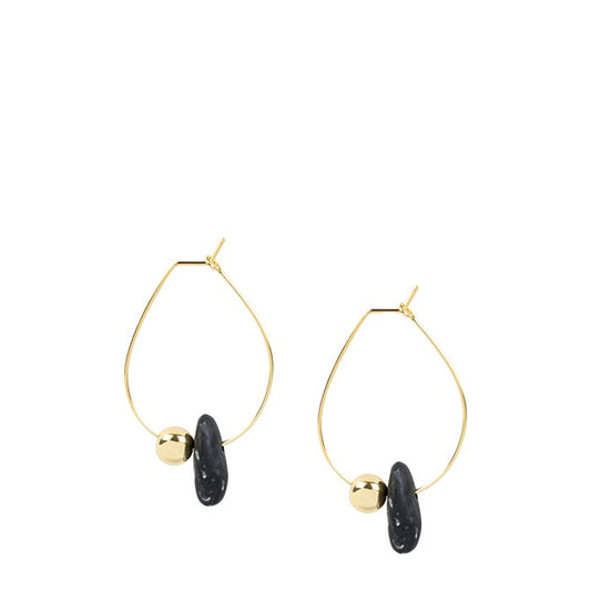 Joie De Vivre Earrings Gold | Black Marble