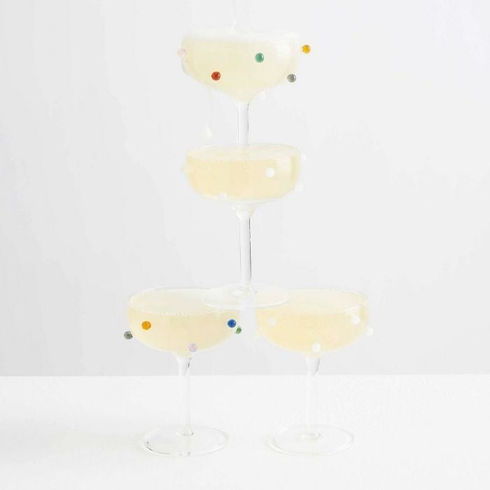 Pomponette Coupes | Clear with Multi