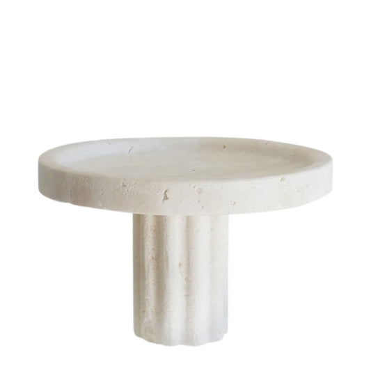 Travertine Column Tray | Round