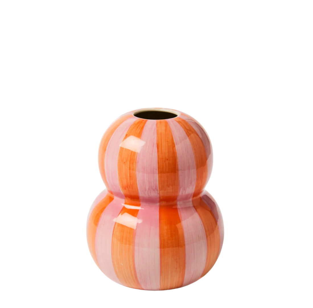 Pink Orange Stripe Vase