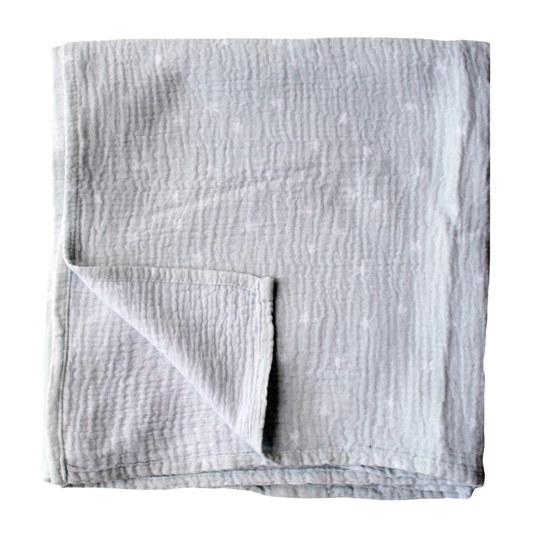 Muslin Swaddle | Starry Night | Dove Grey