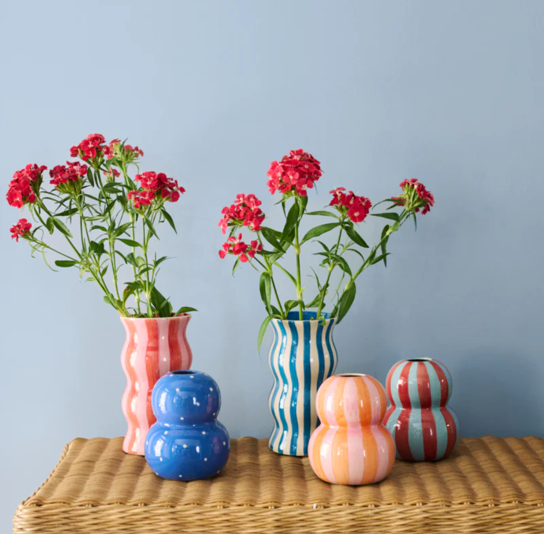 Pink Orange Stripe Vase