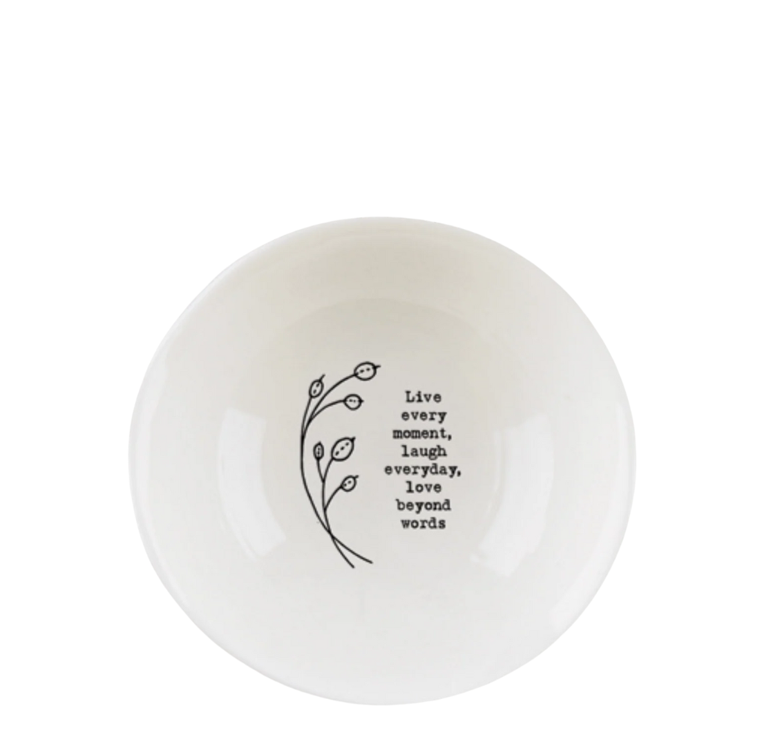 Porcelain Bowl | Live Every Moment | Medium