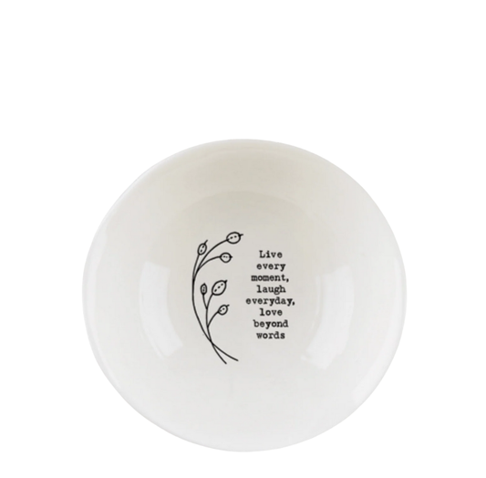 Porcelain Bowl | Live Every Moment | Medium
