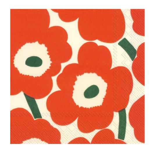 Unikko Orange + Green Napkin | 20 Pack