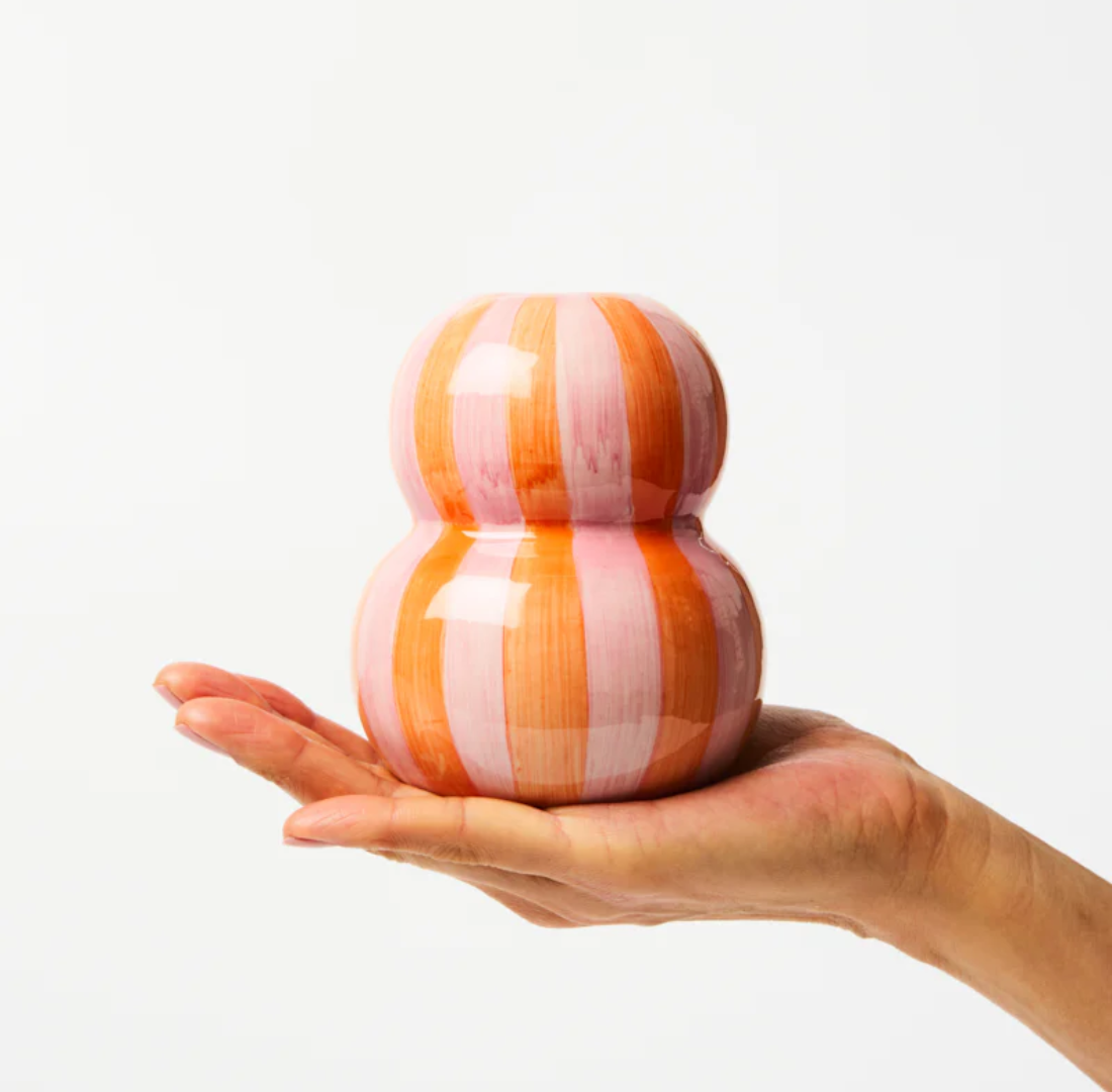Pink Orange Stripe Vase