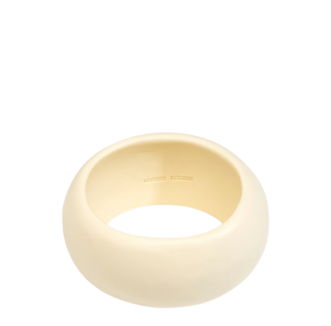 Large Organic Oval Bangle | Cream