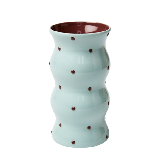 Palma Vase |  Blue Brown Dotty