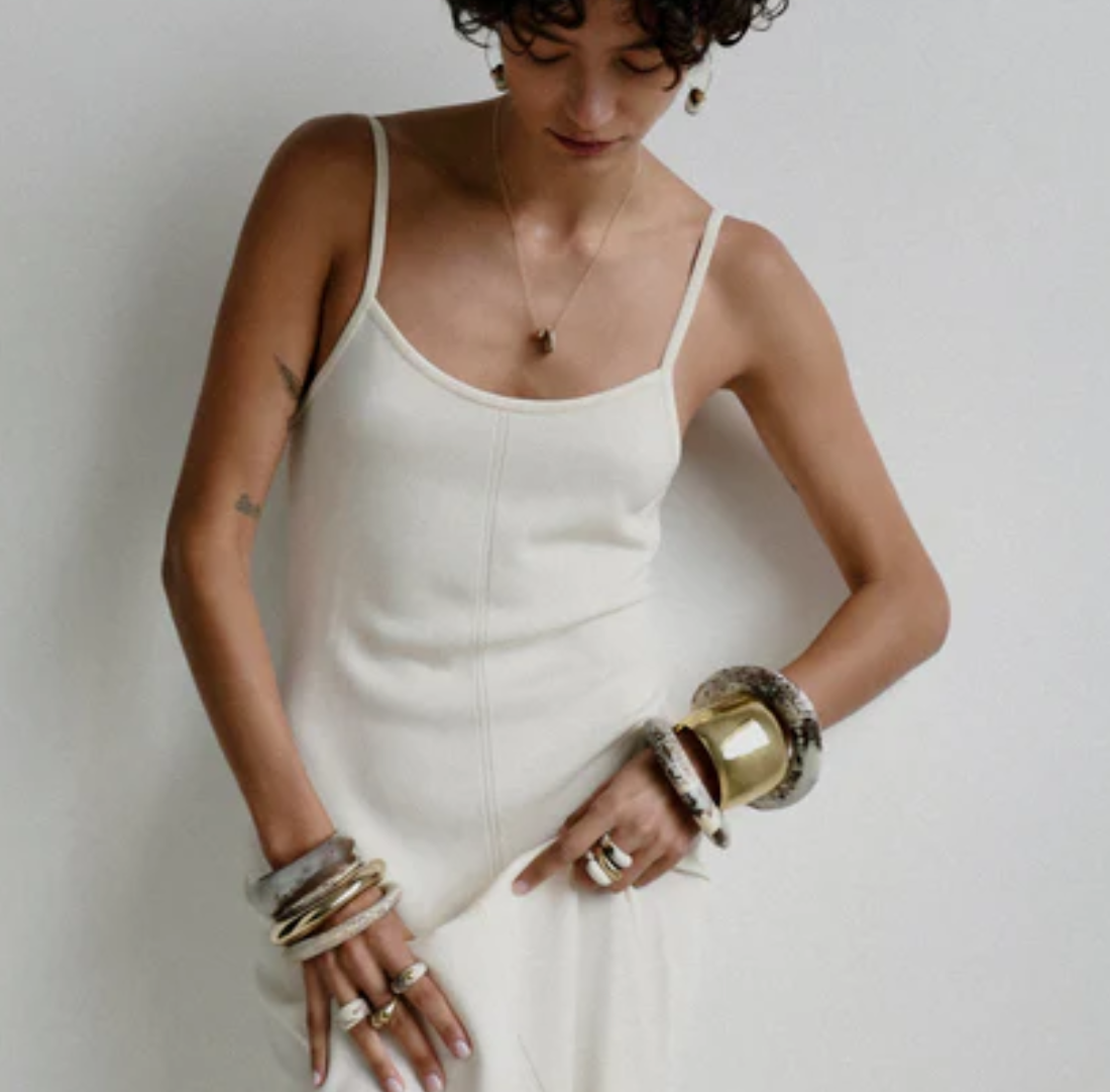 Large Organic Bangle | Sandy Pearl