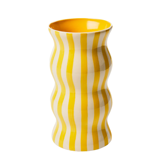 Palma Yellow Stripe Vase