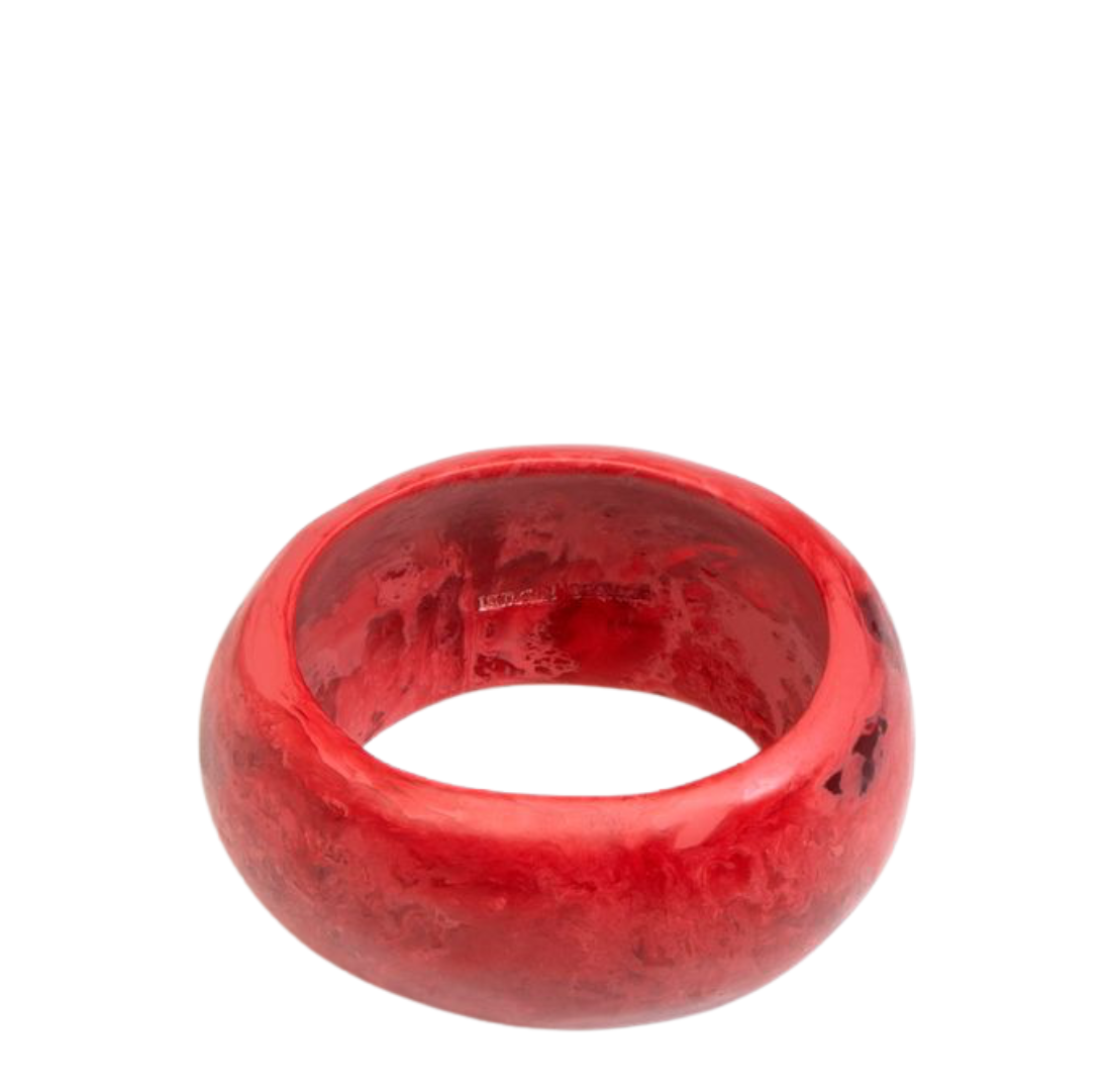 Large Organic Oval Bangle | Cranberry