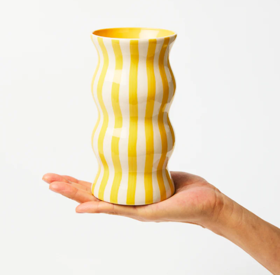 Palma Yellow Stripe Vase
