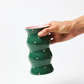 Palma Vase |  Green Pink Dotty