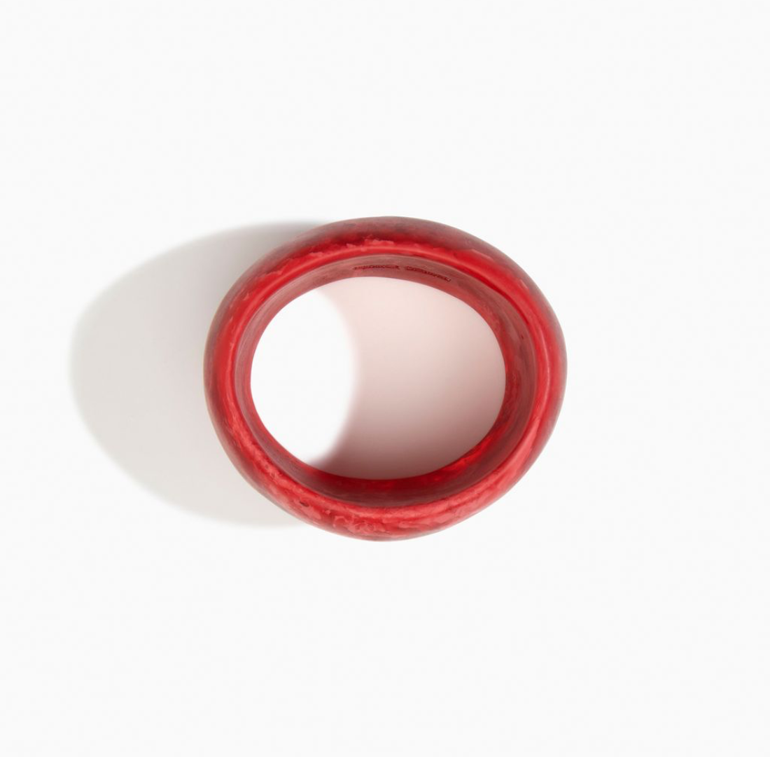 Large Organic Oval Bangle | Cranberry