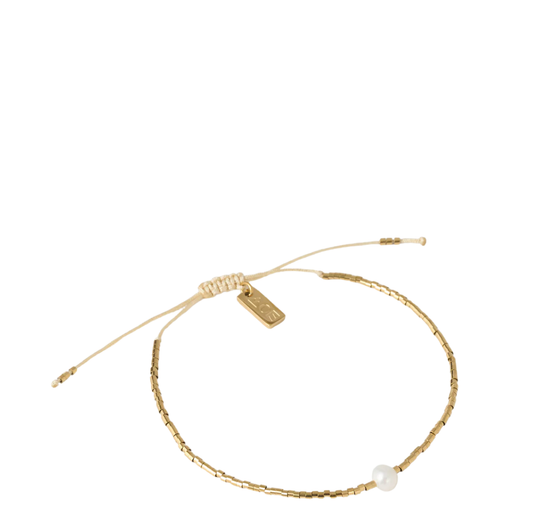River Gold + Pearl Bracelet