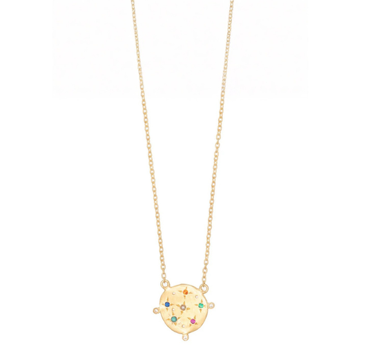 Souk pendant with mixed Zircon, Pearl & Turquoise