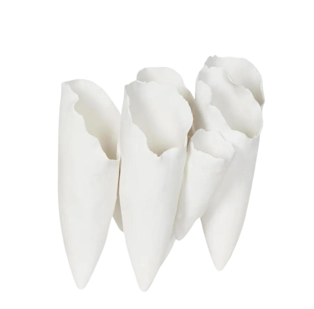 Antje Cone Vase | White