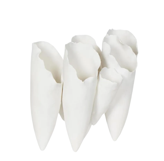Antje Cone Vase | White