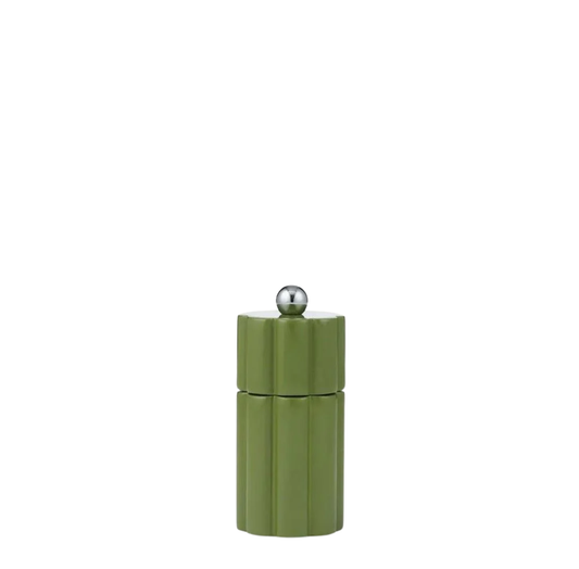 Fluted Wood S&P Grinder 11.5cm | Olive