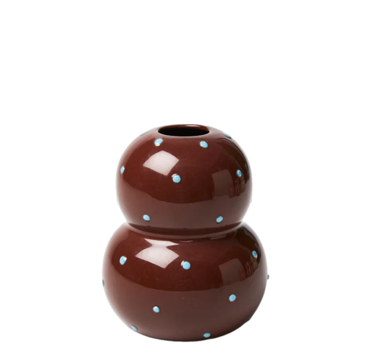 Fonda Vase | Brown Blue Dotty