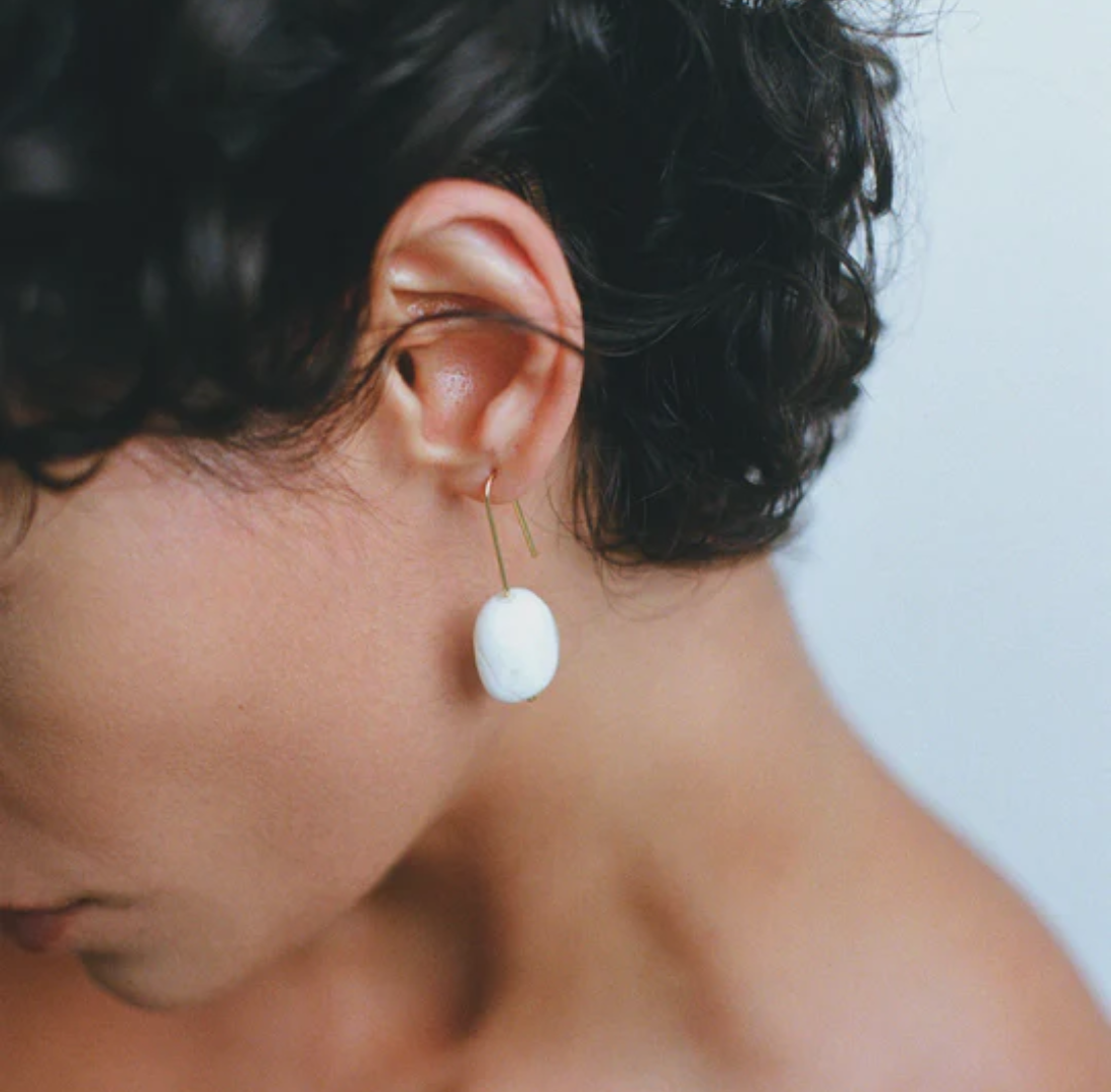 Earth Wire Earrings | Mint | Silver