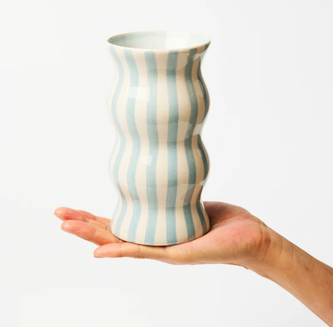 Palma Pale Blue Stripe Vase