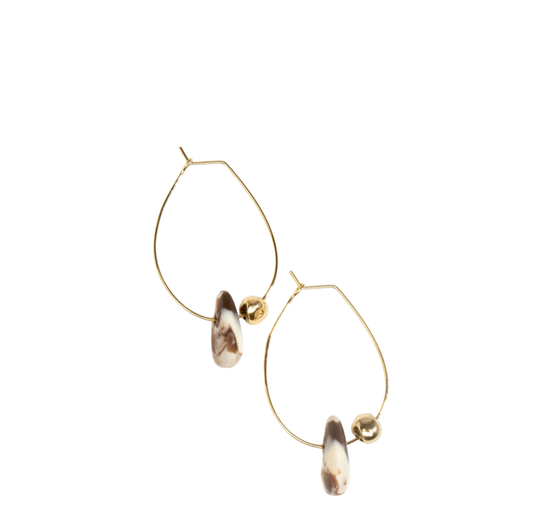 Joie De Vivre Earrings Gold | Cappuccino