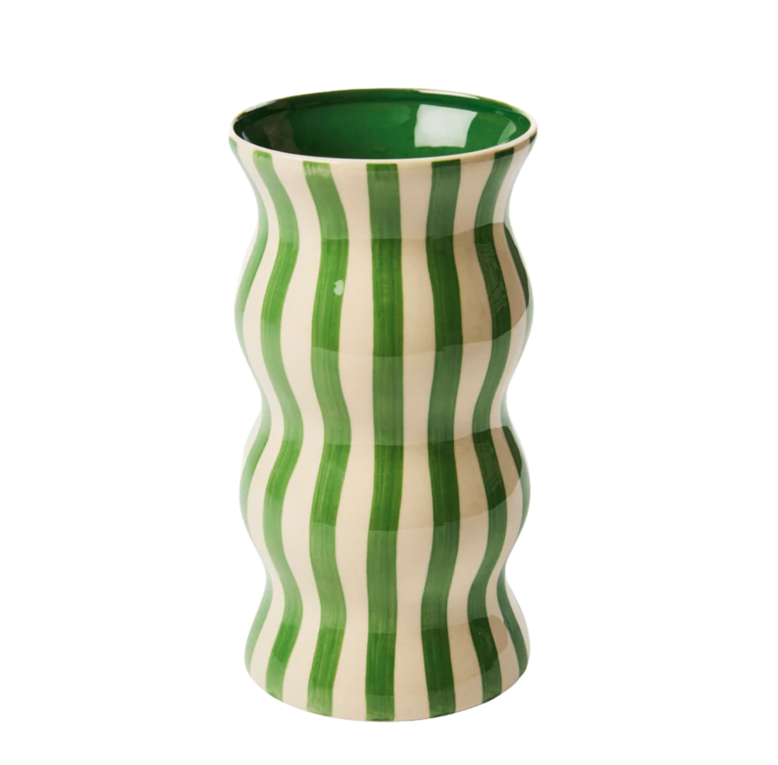 Palma Green Stripe Vase