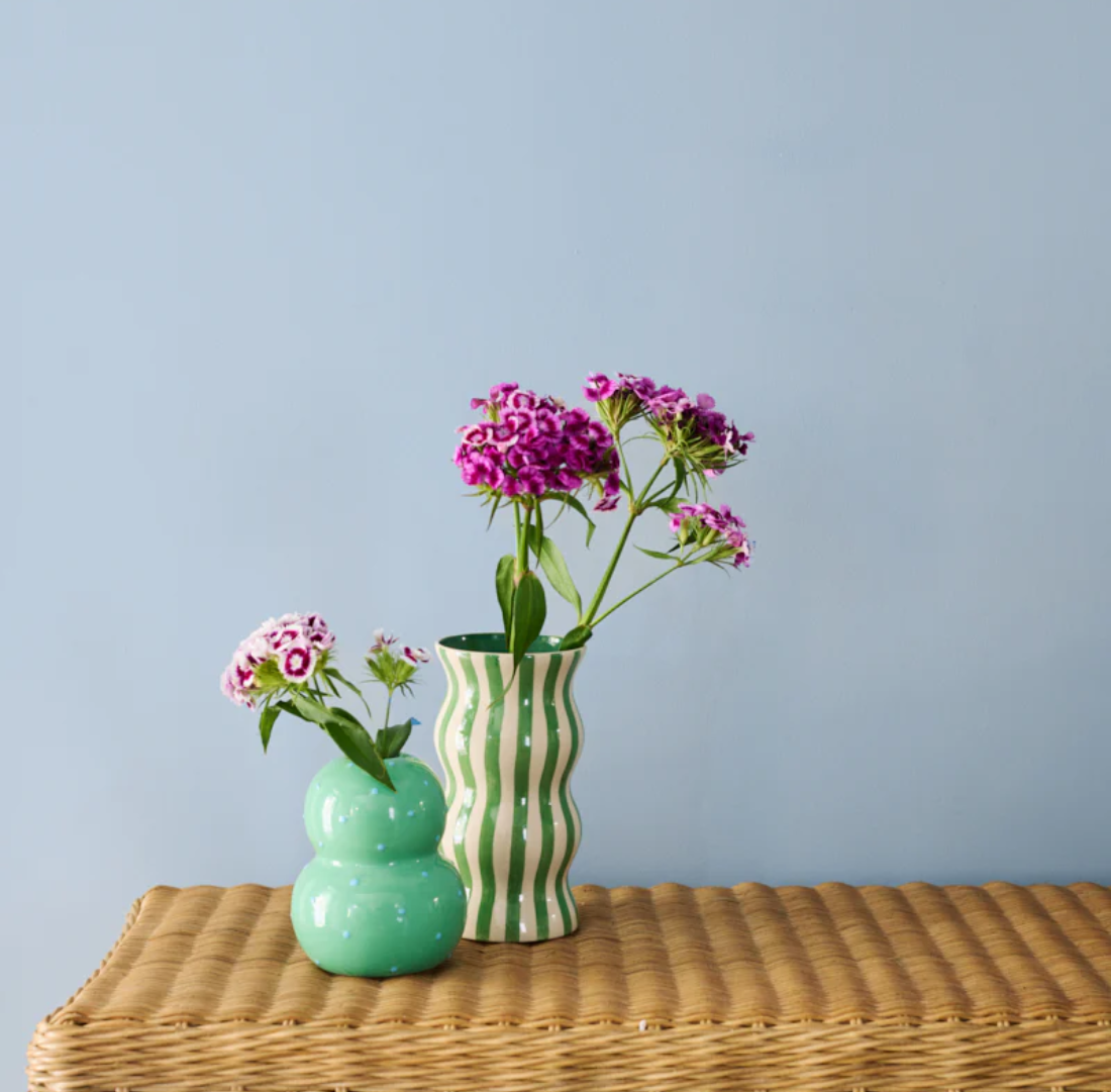 Palma Green Stripe Vase