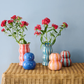 Fonda Burgundy Pale Blue Stripe Vase