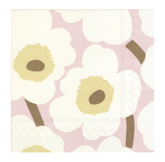 Unikko Rose + Cream Napkin | 20 Pack