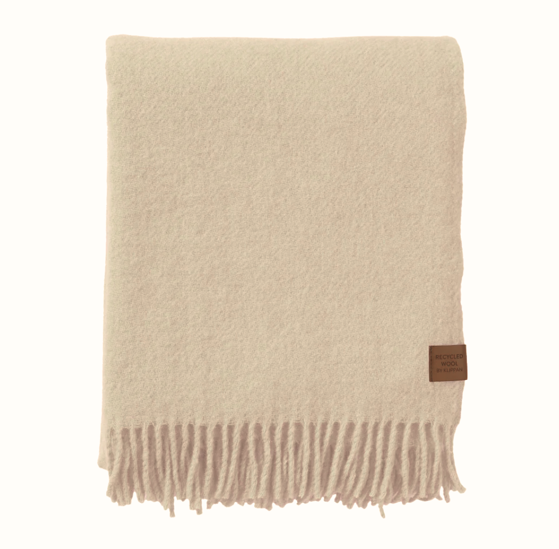 Blanket | Cream | Recycled & Lamb's  Wool