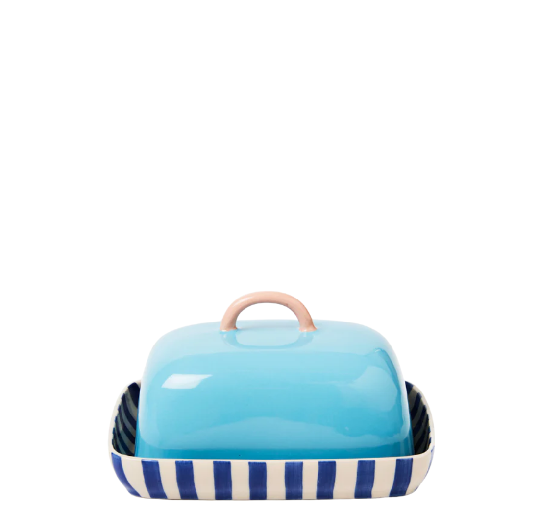 Bloomie Blue Butter Dish