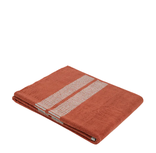 Dual Dash Bath Towel | Terracotta + Stone