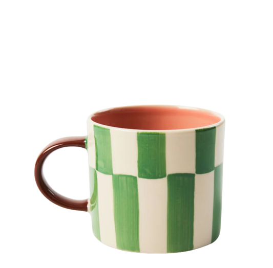 Bloomie Green Check Mug