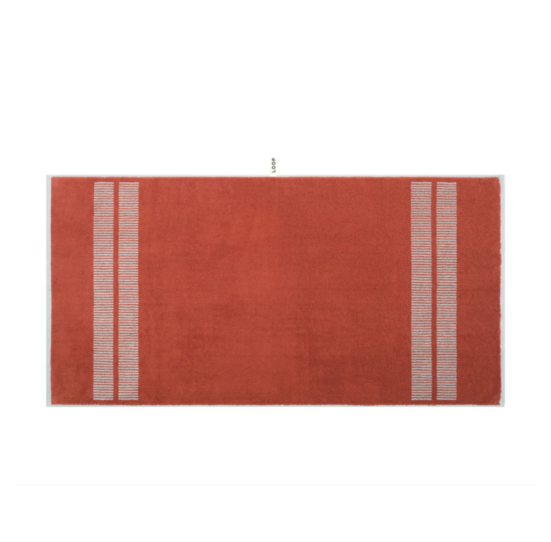 Dual Dash Bath Towel | Terracotta + Stone