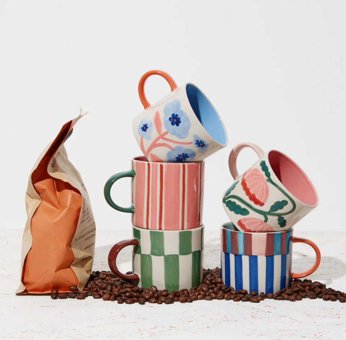 Bloomie Green Check Mug