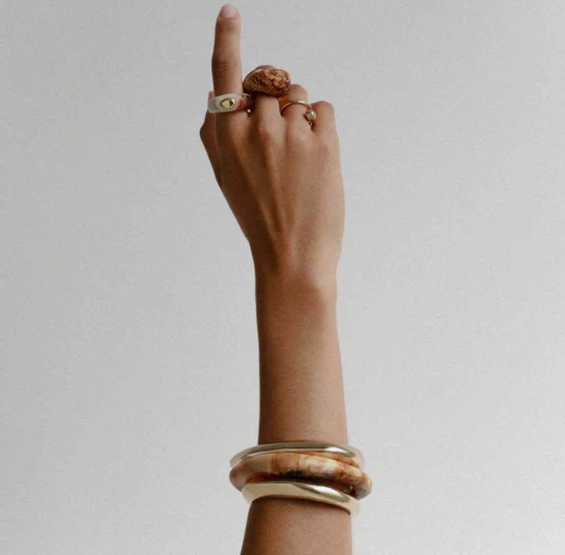 Small Organic Bangle | Sandy Pearl