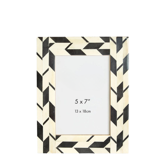 Ona Bone Inlay Photo Frame | Black