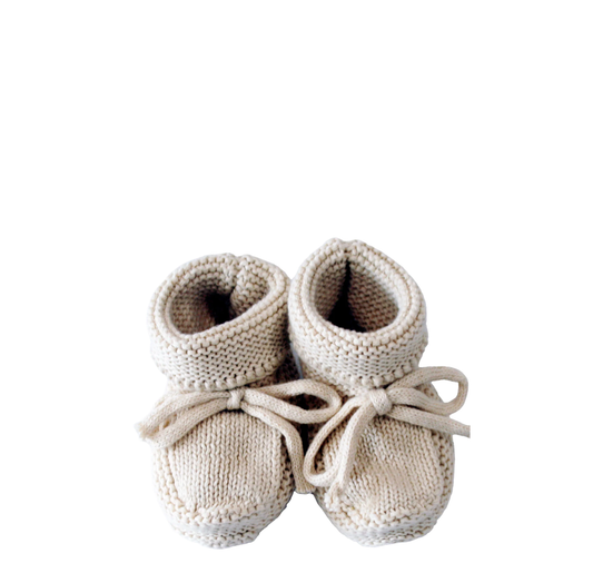 Knit Baby Booties | 0 - 6mth | Latte