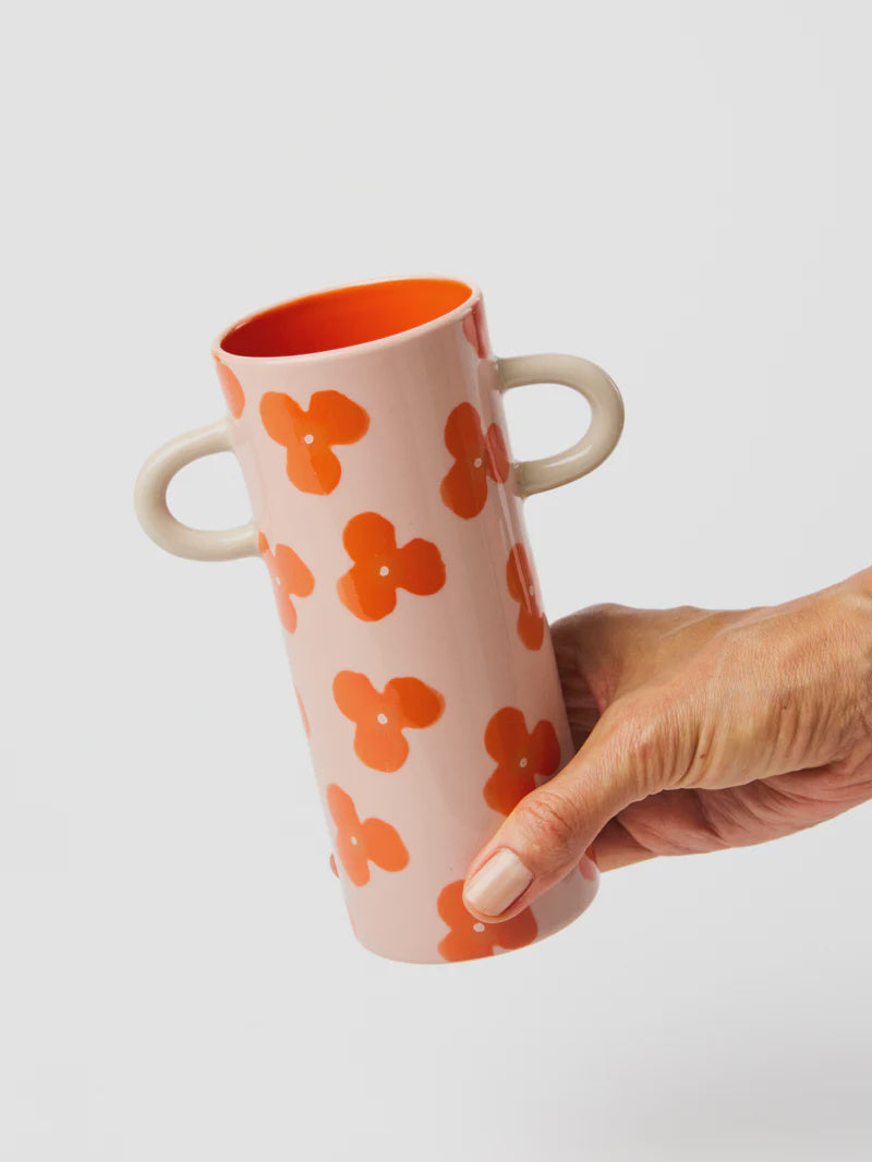 Griffe Pink Red Floral Bud Vase