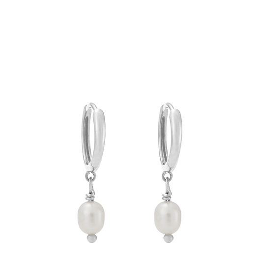 Classic Pearl Hoop | Sterling Silver