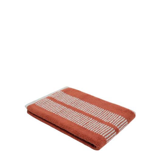 Dual Dash Hand Towel | Terracotta + Stone