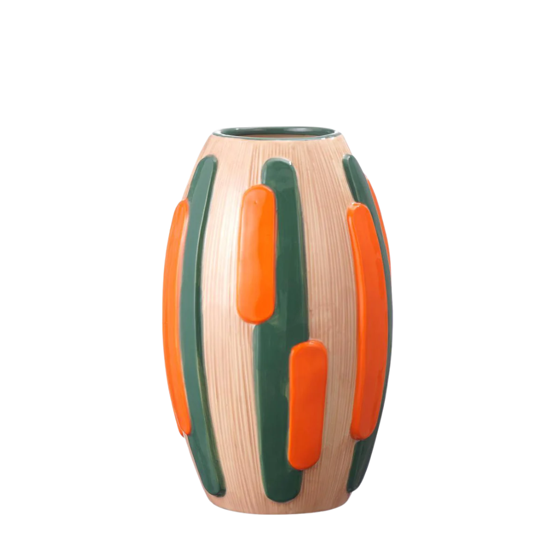 Serra Vase | Green + Orange