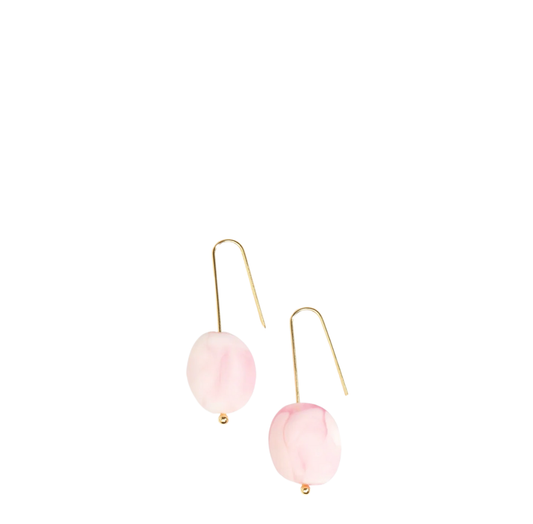 Earth Wire Earrings | Shell Pink | Gold