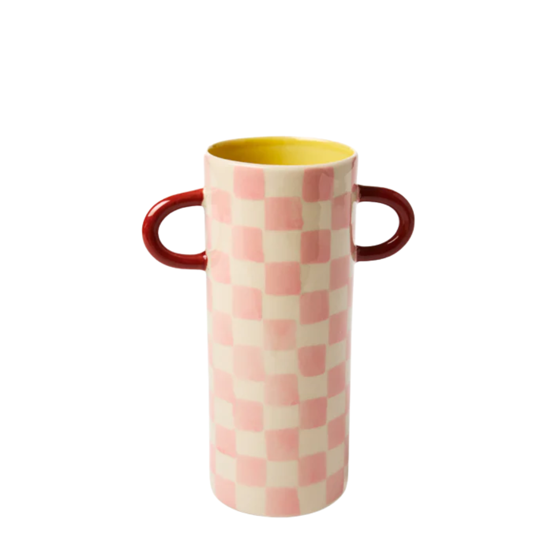 Griffe Bud Vase | Pink Check