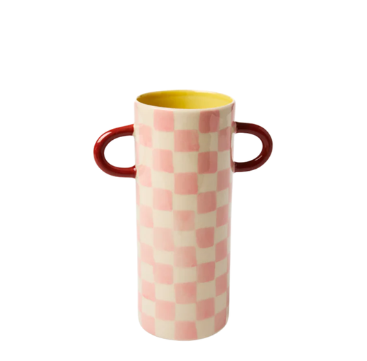 Griffe Bud Vase | Pink Check