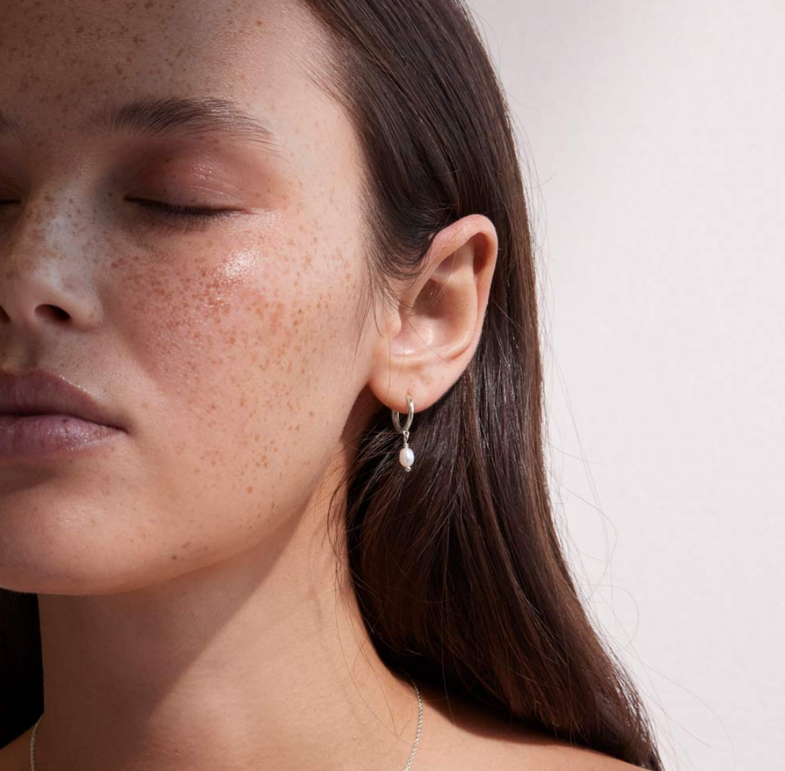 Classic Pearl Hoop | Sterling Silver