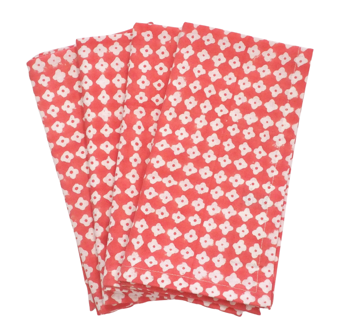 Napkin | Clover Flower | Coral Sugar x 4