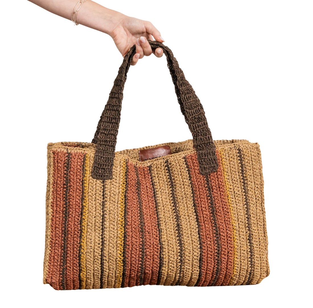 Stripe Raffia Bag | Pepperberry